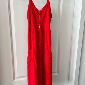 Red Button-Down Dress